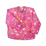 Bavetica multifunctionala cu maneci lungi Green Sprouts Pink Wildflowers 12-24 luni