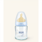 Biberon sticla 120 ml+tetina latex orificiu Mediu mar.1 (0-6 luni) NUK First Choice