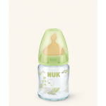 Biberon sticla 120 ml+tetina latex orificiu Mediu mar.1 (0-6 luni) NUK First Choice