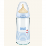 Biberon sticla 240 ml+Tetina latex orificiu Mediu mar.1 NUK First Choice (0-6 luni)