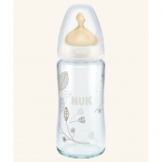 Biberon sticla 240 ml+Tetina latex orificiu Mediu mar.1 NUK First Choice (0-6 luni)