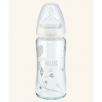 Biberon sticla 240 ml+Tetina silicon orificiu Mediu mar.1 NUK First Choice (0-6 luni)