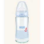 Biberon sticla 240 ml+Tetina silicon orificiu Mediu mar.1 NUK First Choice (0-6 luni)