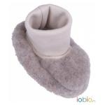 Botosei din lana merinos organica fleece Iobio Caffe Latte 0+