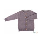 Cardigan din lana merinos impletita Iobio Chocolate Brown 110/116
