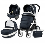 Carucior 3 In 1 Peg Perego Book Plus 51 Black&White Completo Elite Luxe Blue