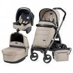 Carucior 3 In 1 Peg Perego Book Plus S Black POP-UP Elite Luxe Beige