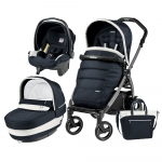 Carucior 3 in 1 Peg Perego Book Plus 51 S Black Completo Elite Luxe Blue