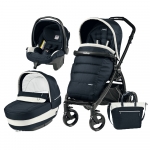 Carucior 3 in 1 Peg Perego Book Plus Black Matt Completo Elite Luxe Blue