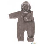 Overall babywearing din lana merinos organica wool fleece Iobio Caffe Latte 62/68