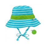 Palarie reversibila iPlay SPF 50+ Aqua Green Stripe 0-6 luni
