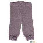 Pantaloni din lana merinos impletita Iobio Chocolate Brown 62/68