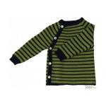 Pulover Kimono din lana merinos impletita Iobio Green/Dark Blue 86/92