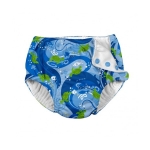 Scutec pentru inot si antrenament la olita Ultimate iPlay Blue Turtle Batik 6 luni
