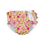 Scutec pentru inot si antrenament la olita Ultimate iPlay Yellow Fiesta Floral (cu volanase) 6 luni