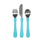 Set tacamuri de invatare Learning Cutlery Green Sprouts iPlay Aqua