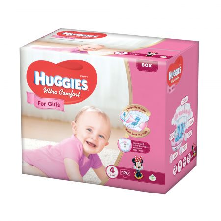Scutece Huggies Ultra Confort BOX 4 Girl 8-14 kg 126 buc 126 imagine 2022 protejamcopilaria.ro