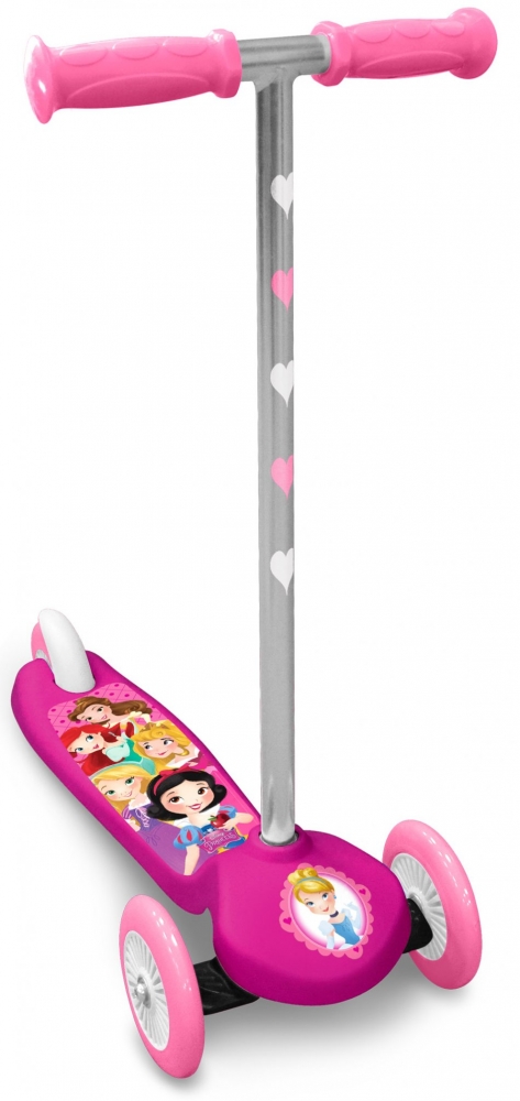 Trotineta intuitiva Disney Princess cu 3 roti, platforma antiderapanta, cadru din aluminiu, greutate admisa 20 kg