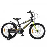 Bicicleta pentru baieti cu roti ajutatoare Byox Master Prince Black 20 inch