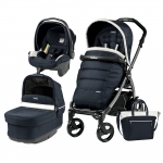 Carucior 3 In 1 Peg Perego Book Plus 51 Black POP-UP Elite Luxe Blue