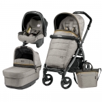 Carucior 3 In 1 Peg Perego Book Plus 51 Black POP-UP Elite Luxe Grey