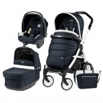 Carucior 3 In 1 Peg Perego Book Plus 51 Black&White POP-UP Elite Luxe Blue