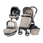 Carucior 3 In 1 Peg Perego Book Plus S Black Completo Elite Luxe Beige