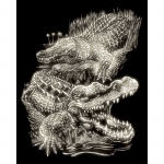 Set gravura pe folie fosforescenta crocodil