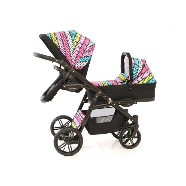 Carucior gemeni Tandem Pj Stroller Lux 2 in 1 Multicolor