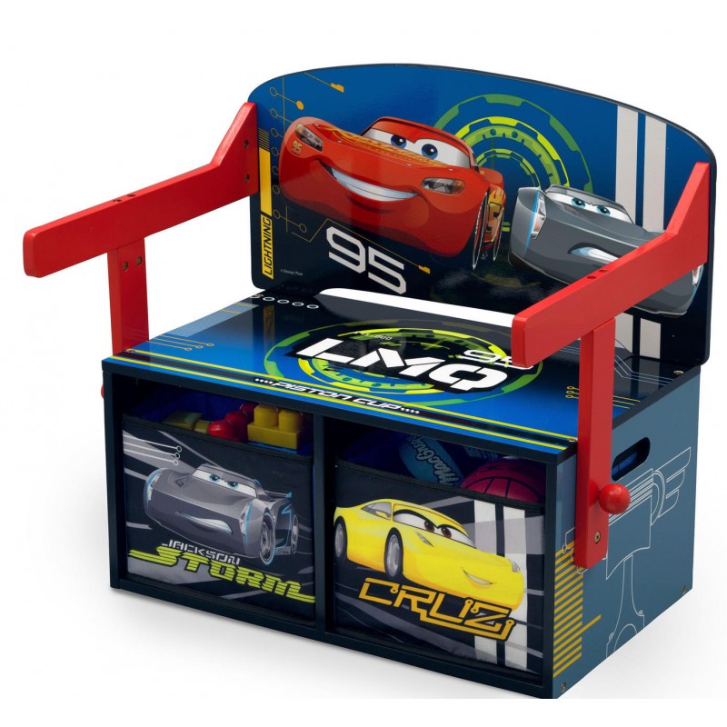 Mobilier 2 in 1 pentru depozitare jucarii cars team