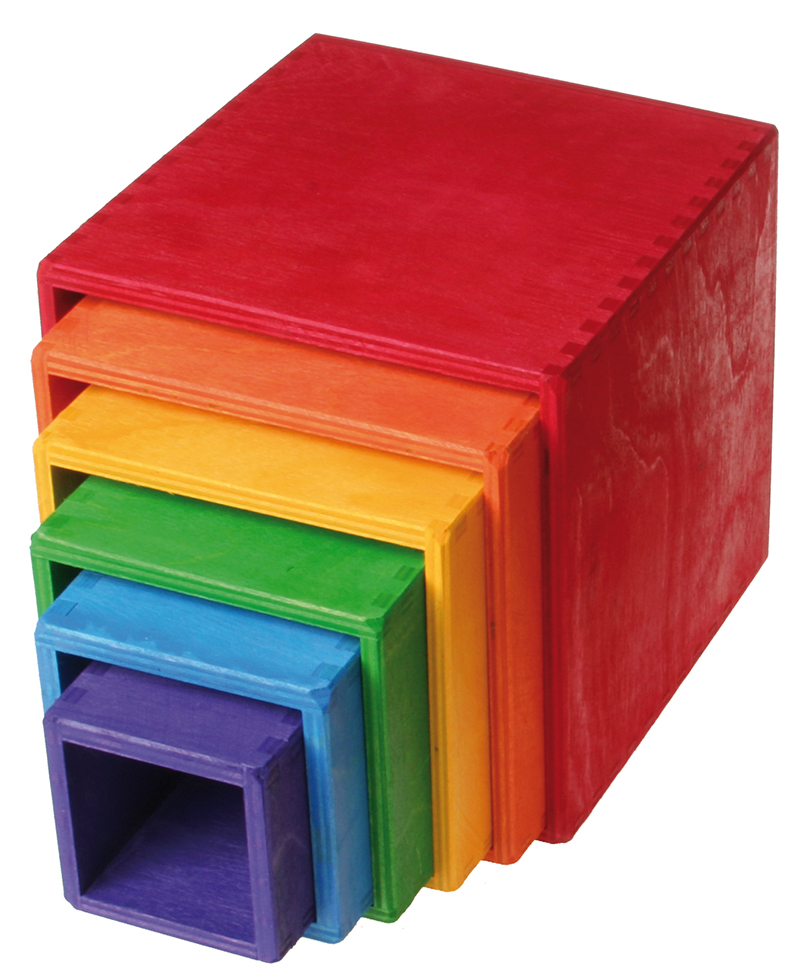 Set mare de cutii colorate curcubeu