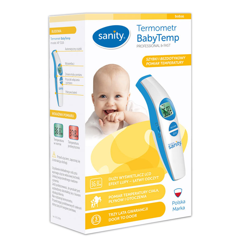 Termometru de frunte fara contact cu scanare infrarosu Sanity BabyTemp - 1 | YEO