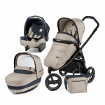 Carucior 3 in 1 Peg Perego Book Scout Matt Black Elite Modular Luxe Beige