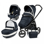 Carucior 3 in 1 Peg Perego Book Scout Matt Black Elite Modular Luxe Blue