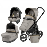 Carucior 3 in 1 Peg Perego Book Scout Matt Black Pop-Up Elite Luxe Grey