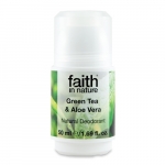 Deodorant roll on natural cu ceai verde si aloe vera Faith in Nature 50 ml