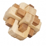 Joc logic IQ din lemn bambus n cutie metalic 5