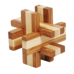 Joc logic IQ din lemn bambus n cutie metalic 6