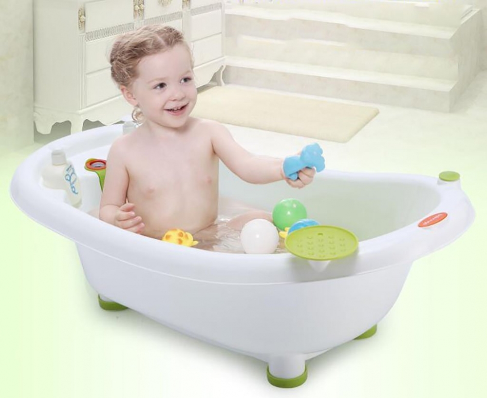 Cadita ergonomica cu reductor detasabil si termometru Little Mom Green - 2 | YEO