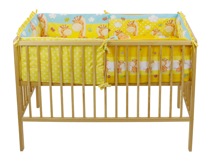 Lenjerie happy giraffe galben 4+1 piese 140x70 cm
