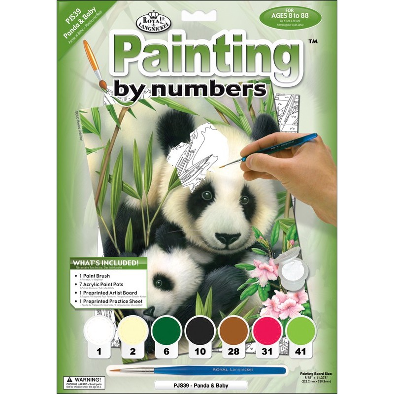 Prima mea pictura pe numere - Panda cu pui