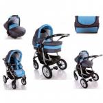 Carucior 3 in 1 Kerttu Coral C7 gri cu turquoise