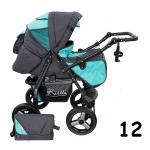Carucior multifunctional Kerttu Twist-R 12 turquoise cu grafit