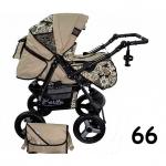 Carucior multifunctional Kerttu Twist-R 66 cappuccino cu flori