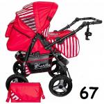 Carucior multifunctional Kerttu Twist-R 67 rosu cu dungi albe