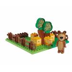 Set constructie cuburi Unico Masha si Ursul Galetusa cuburi Gradina Mishei 21 piese