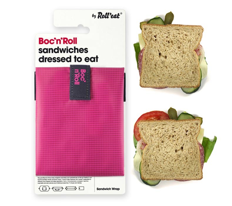 Ambalaj reutilizabil pentru sandwich boc n roll square roz