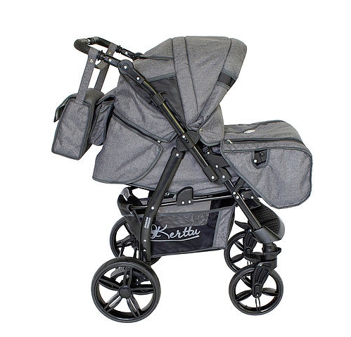 Carucior 2 in 1 Kerttu Twist-R 68 bleumarin cu dungi albe