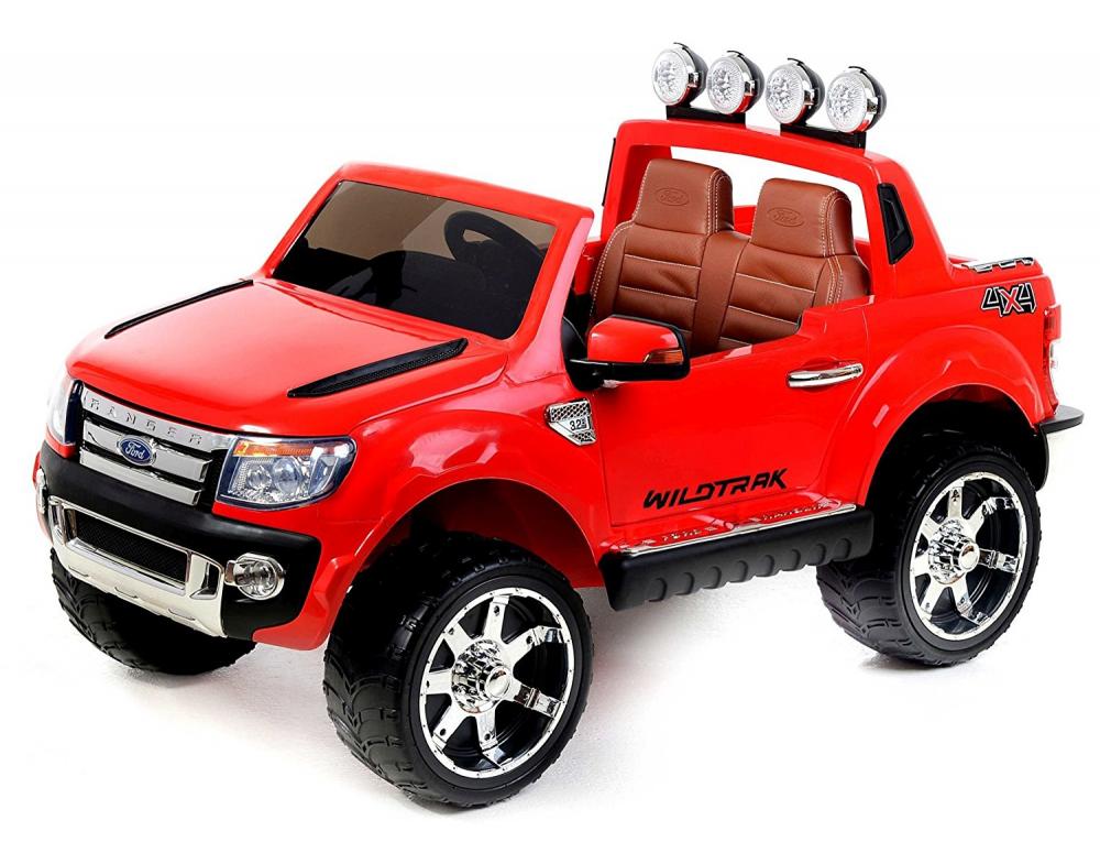 Masinuta electrica cu scaun de piele ford ranger 12v rosu