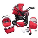 Carucior 3 in 1 Kerttu Twist-R 22 rosu cu cerculete